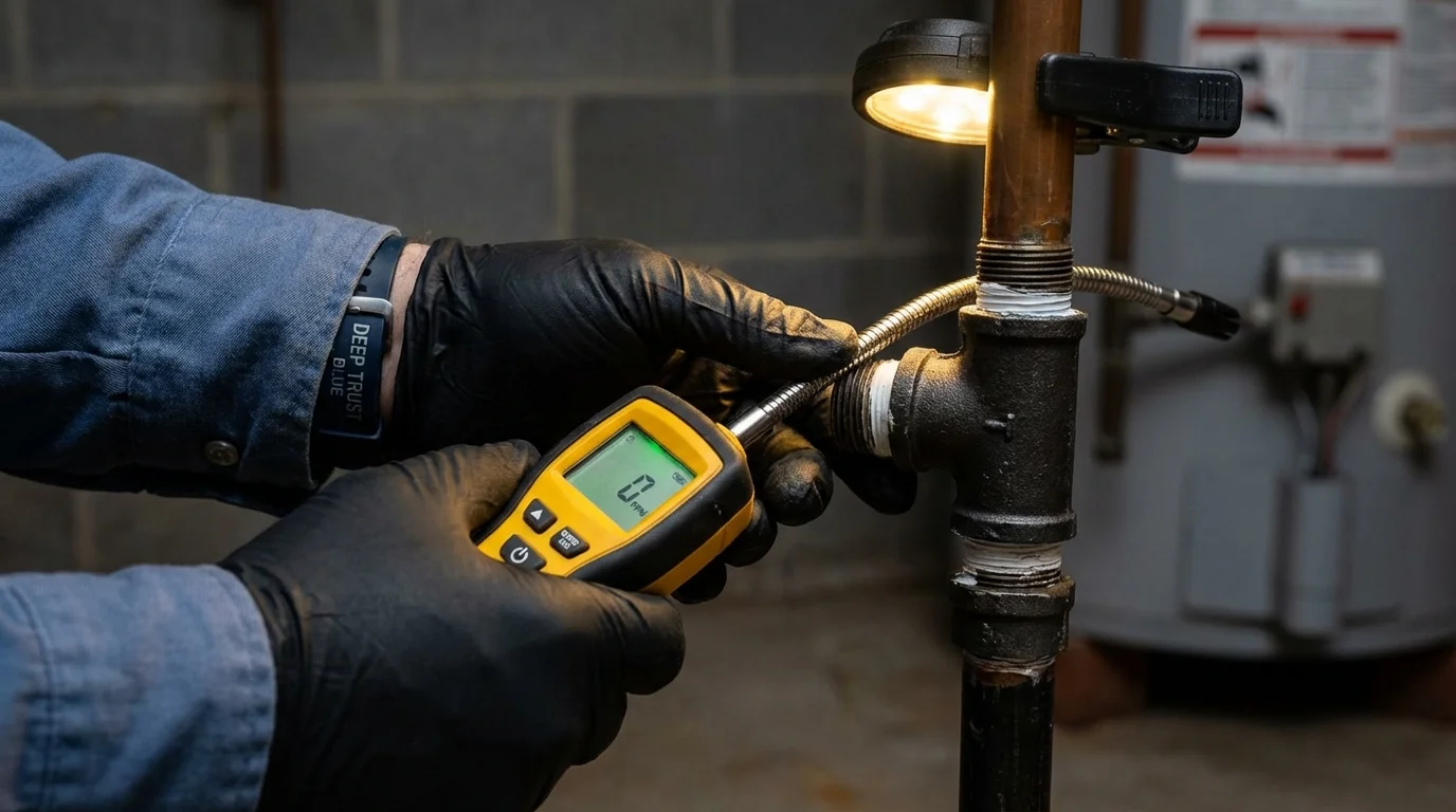 Gas leak detection with electronic sniffer by Johns Plumbing LLC in Skippack